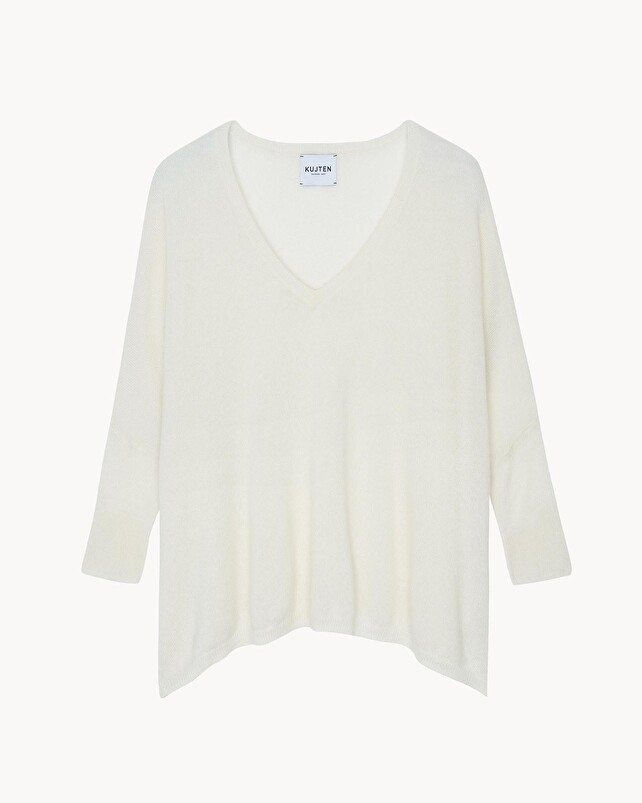 kujten Pull minie Pull Cachemire Femme Col V Oversize 2 fils