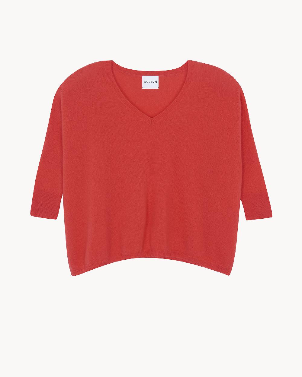 Kujten Pull Minie Pull Cachemire Femme Col V Oversize 2 Fils