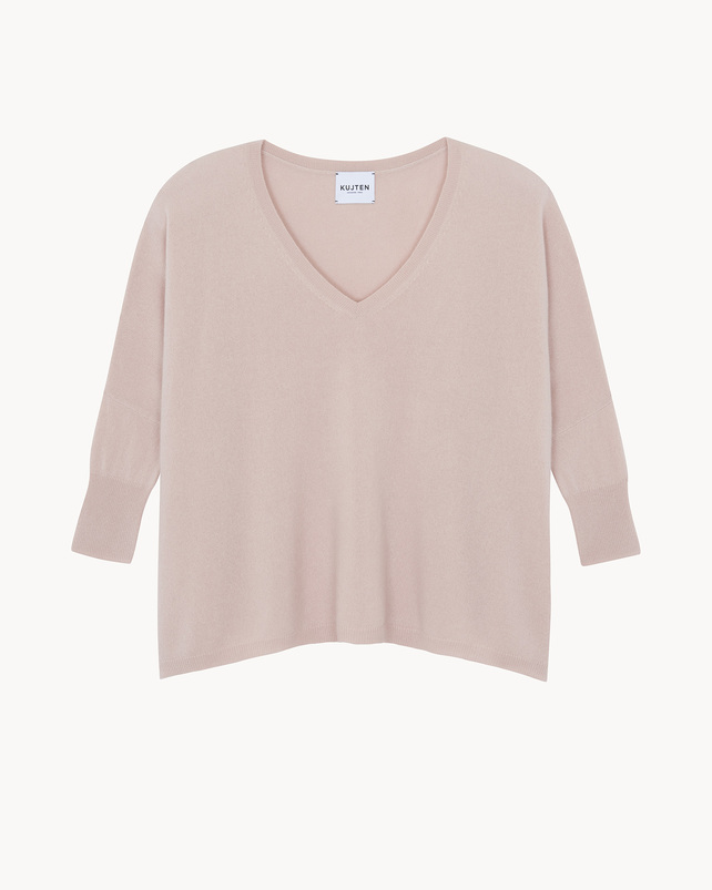 kujten Pull minie Pull Cachemire Femme Col V Oversize 2 fils