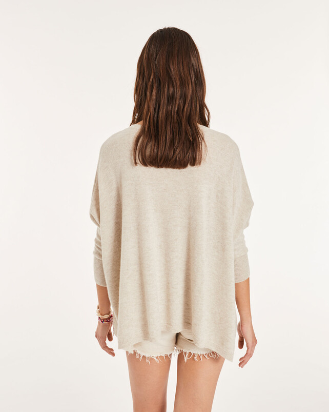 Kujten Pull Minie Pull Cachemire Femme Col V Oversize
