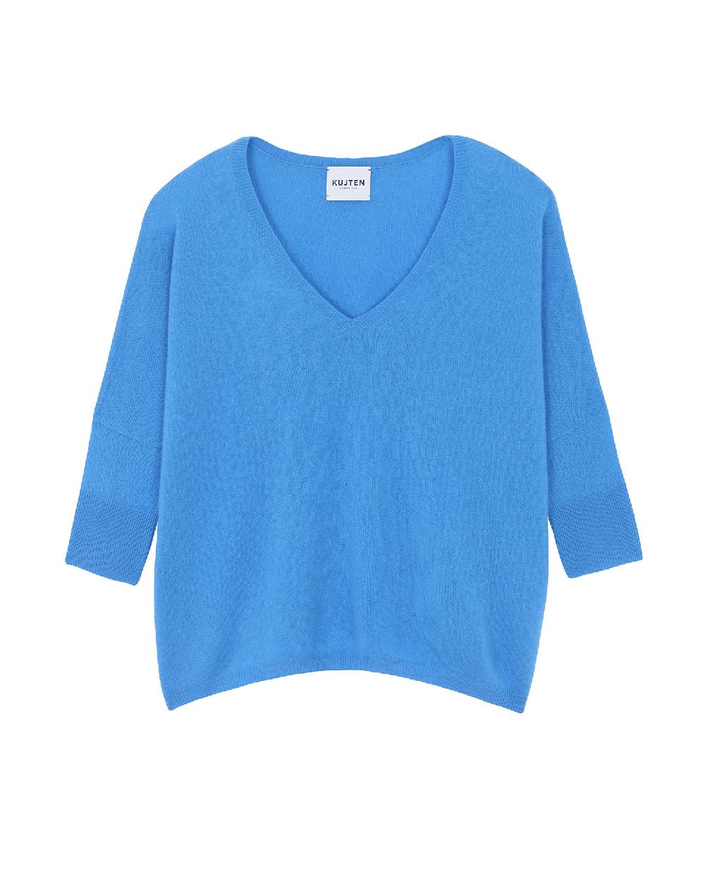 Kujten Pull Minie Pull Col V Oversize Manche 3/4 Cachemire