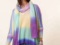 Kujten Pull Minie Spray Pull Col V Oversize Cachemire Manches 3/4 2 Fils