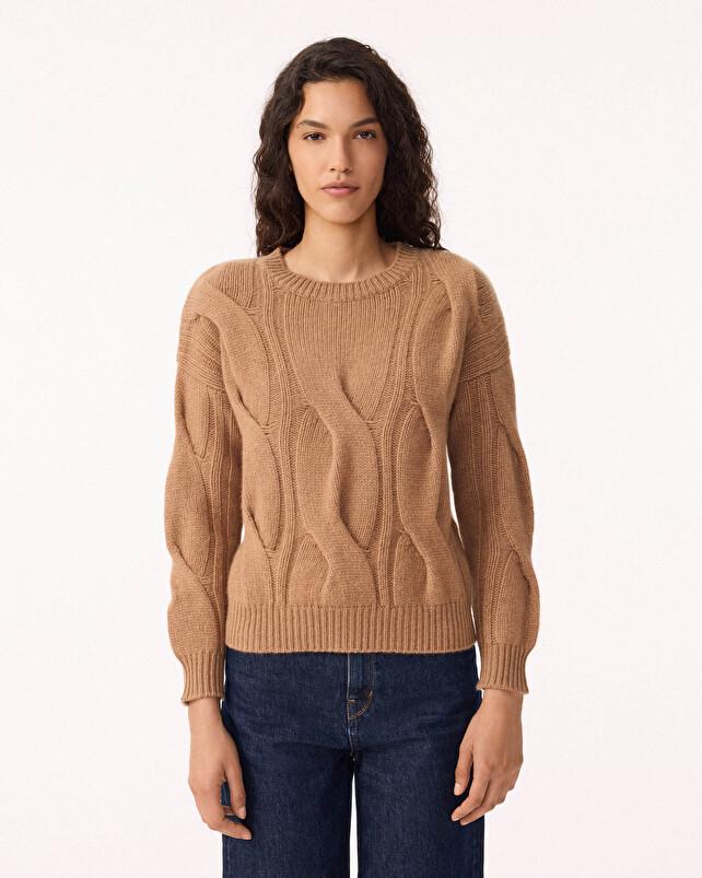 Kujten Pull Nils Pull Col Rond Cachemire Torsadé 8 Fils