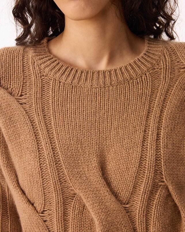 Kujten Pull Nils Pull Col Rond Cachemire Torsadé 8 Fils