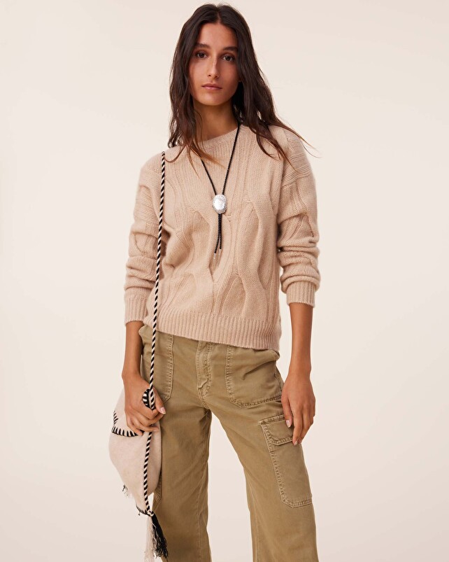 kujten Pull nils Pull Col Rond Cachemire Torsadé 8 fils