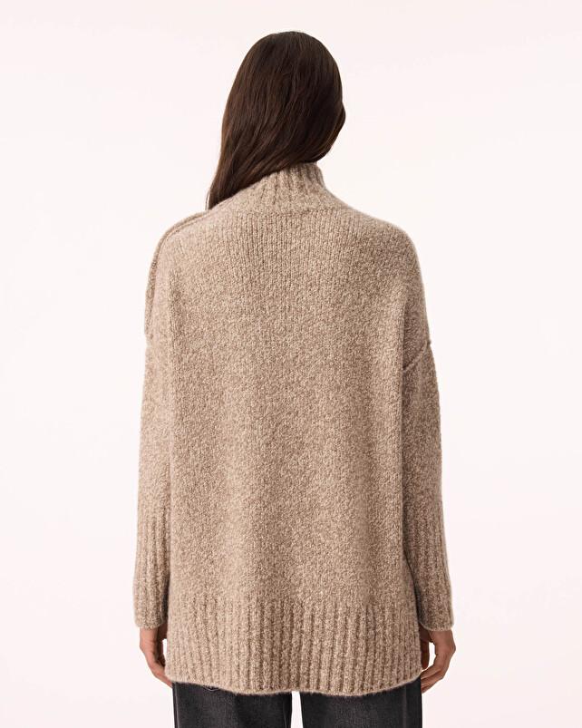 Kujten Pull Pinko Bouclette Pull Cachemire Femme Col Cheminée 4 Fils