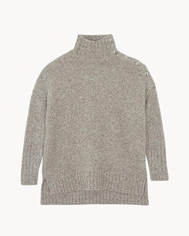 Kujten Pull Pinko Bouclette Pull Cachemire Femme Col Cheminée 4 Fils