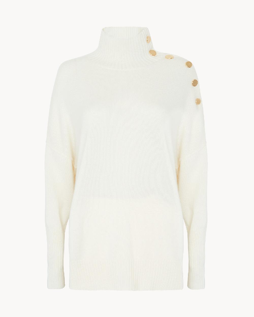 Kujten Pull Pinko Pull Col Roulé Femme Boutons Gold