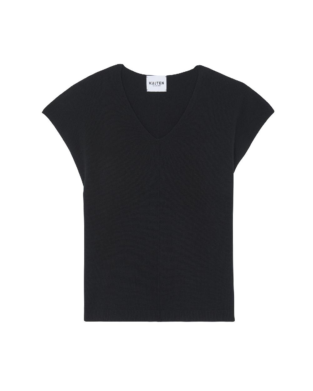 Kujten Pull Romane Pull Col V Sans Manches Cachemire