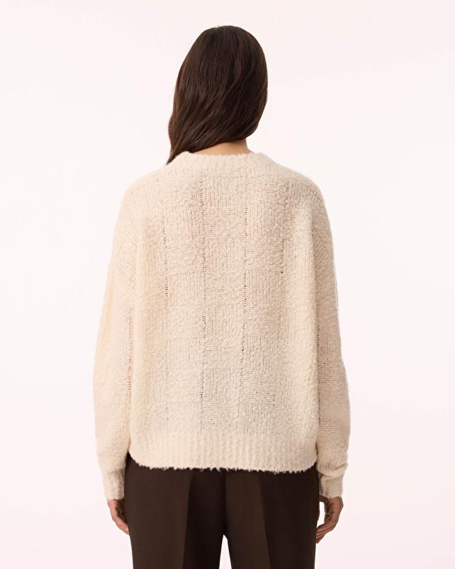 Kujten Pull Vigy Pull Cachemire Laine Femme Col Rond 2 Fils