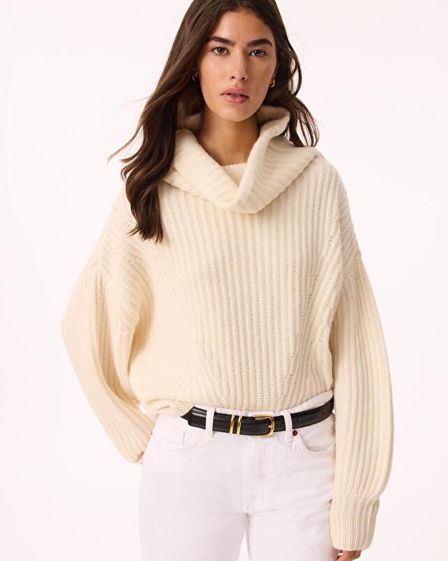 kujten Pull yumi Pull Cachemire Col Oversize 6 fils