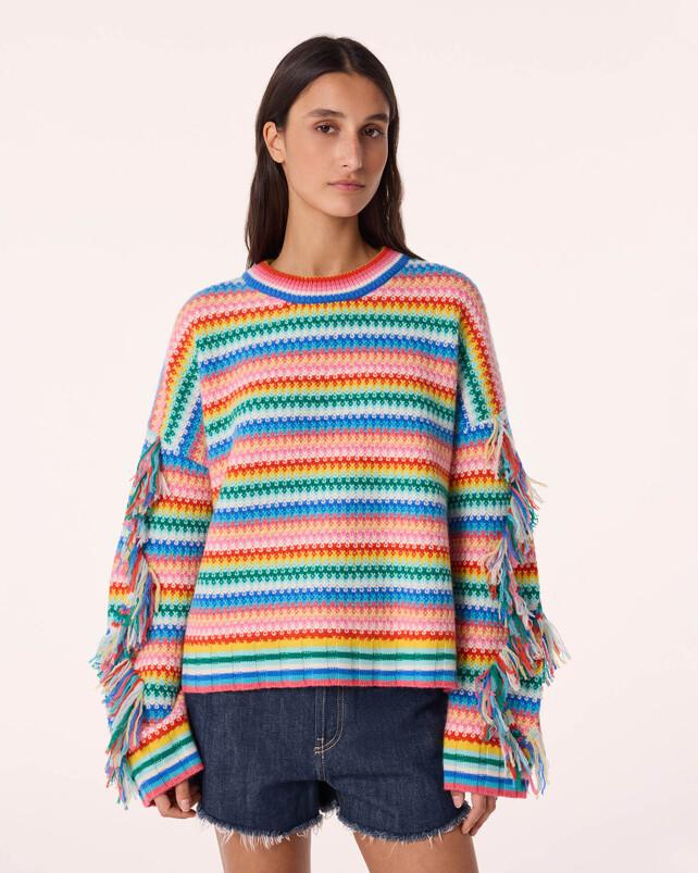 Kujten Pull Zanabi Pull Cachemire Multicolore 2 Fils