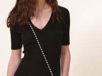 Kujten Robe Ainura Robe Col V Manches Courtes Soie Et Cachemire 1 Fil