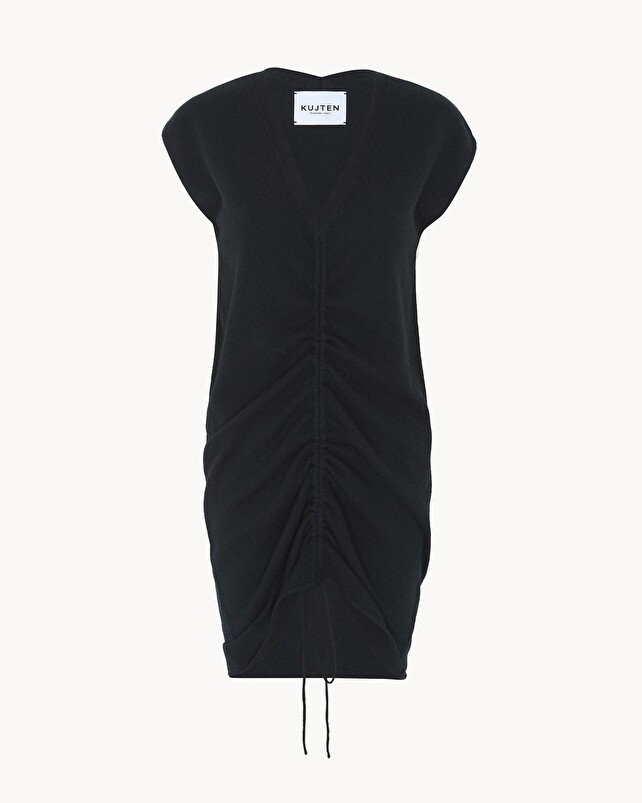 kujten Robe dang solid Robe Col V à Coulisse Cachemire 2 fils