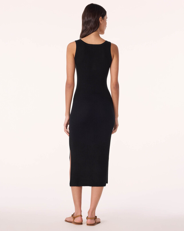 Kujten Robe Nelia Robe Longue Cachemire Soie Sans Manches