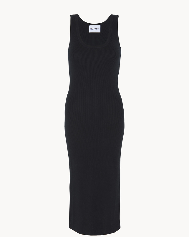 Kujten Robe Nelia Robe Longue Cachemire Soie Sans Manches