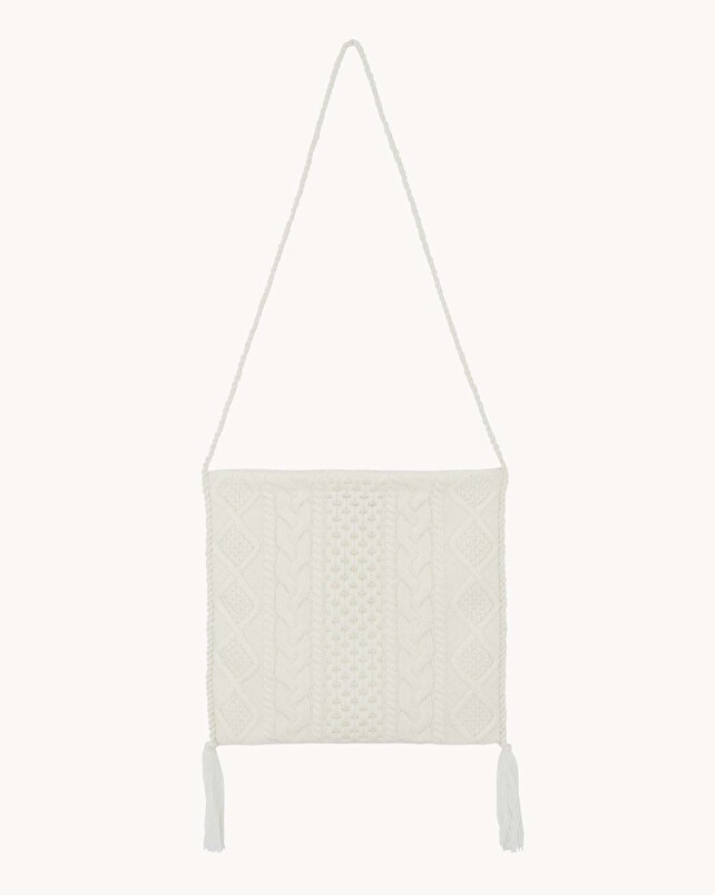 kujten Sac torsade Sac torsadé et pompoms en cachemire