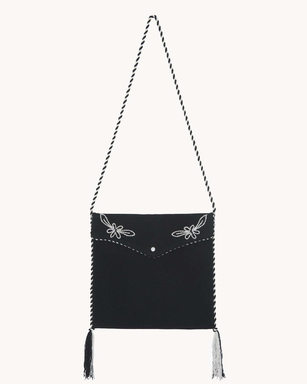 Kujten Sac Western Sac à Rabat Pipping Pompoms En Cachemire