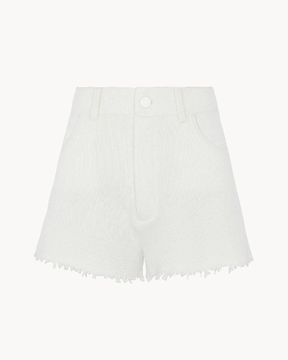 Kujten Short Ethan Short Cachemire Avec Bords Effilochés 4 Fils