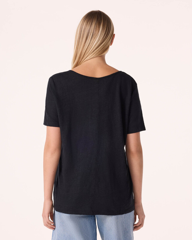 Kujten T-shirt Janis T-shirt Col U Manches Courtes Lin