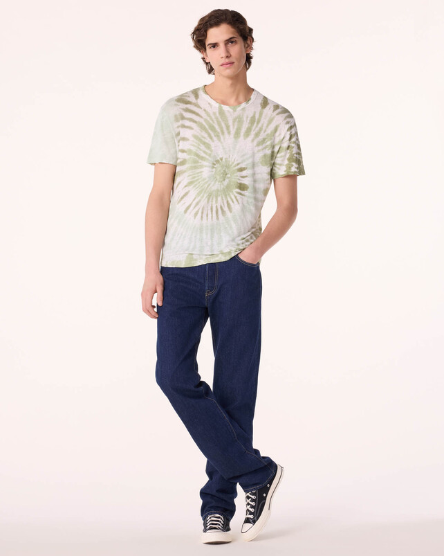 kujten T-shirt karim tie dye T-Shirt Col Rond Liquette Lin