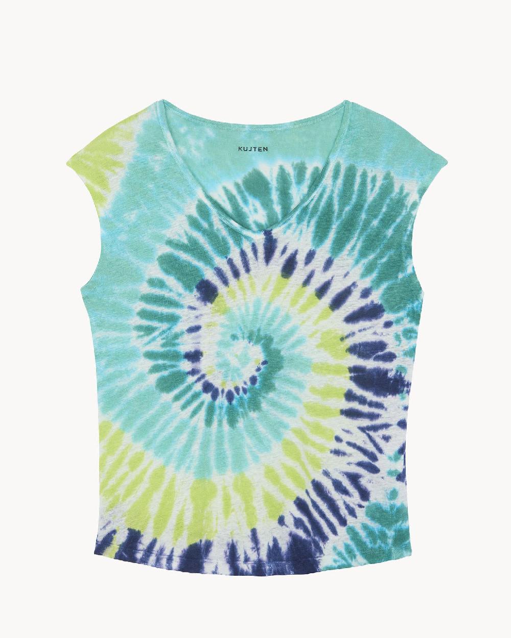 Kujten T-shirt Karol Sunny Top Col V Sans Manche Lin