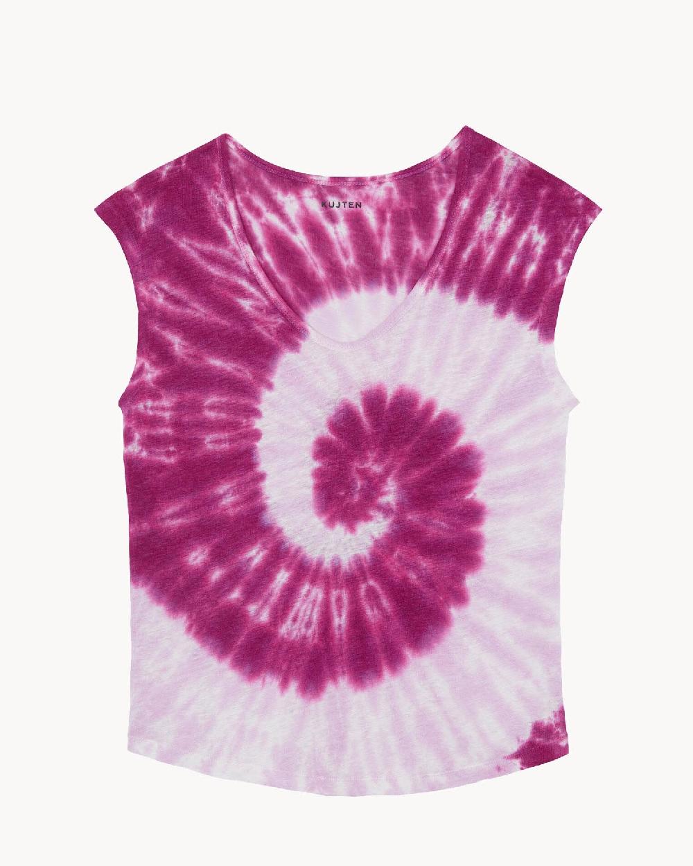 Kujten T-shirt Karol Sunny Top Col V Sans Manche Lin