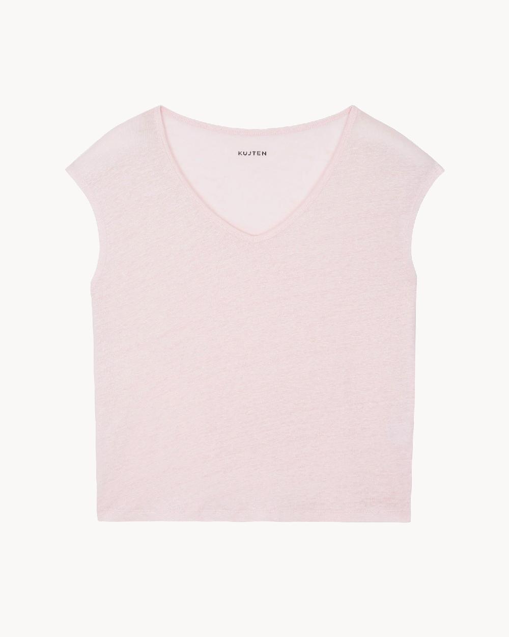 Kujten T-shirt Karol T-shirt Col V Sans Manches Lin