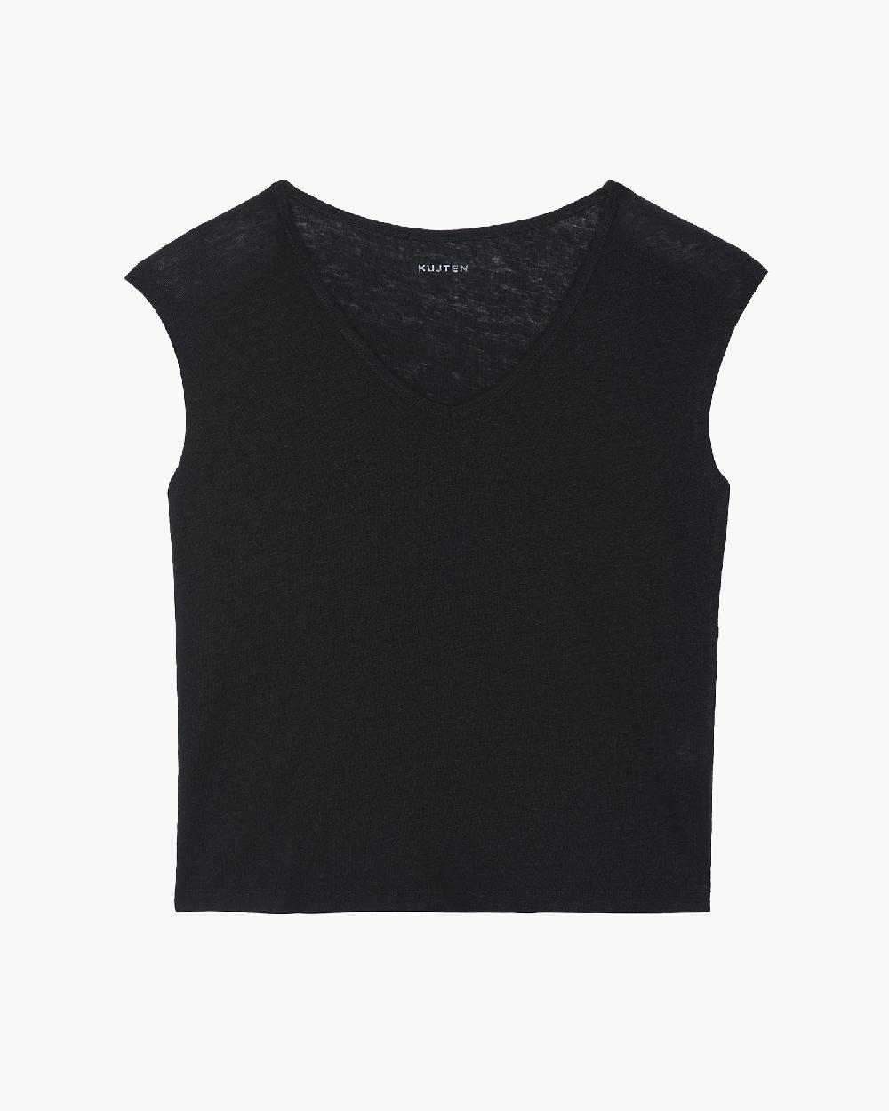 Kujten T-shirt Karol T-shirt Col V Sans Manches Lin