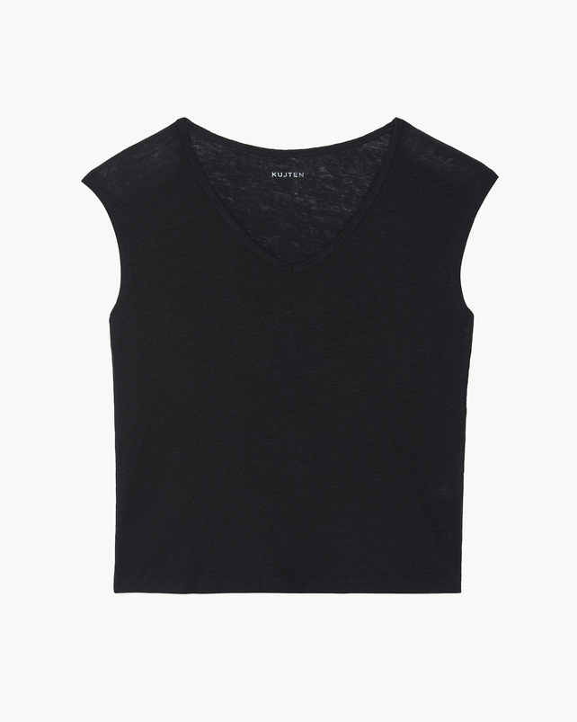 kujten T-shirt karol T-shirt col v sans manches lin