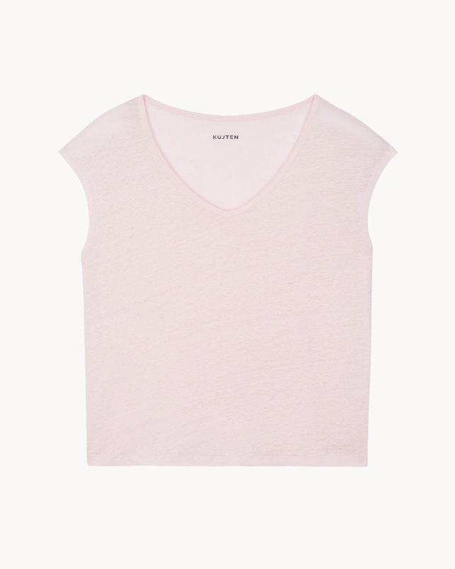 kujten T-shirt karol T-shirt col v sans manches lin