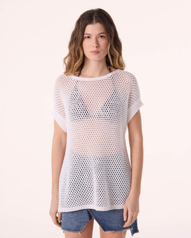 Kujten T-shirt Zaharo T-Shirt Coton Cachemire Crochet