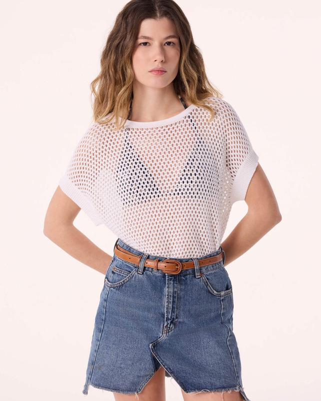 kujten T-shirt zaharo T-Shirt Coton Cachemire Crochet