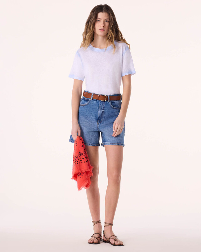 kujten Top aya shadow top col v lin peinture par technique de spray 2 fils