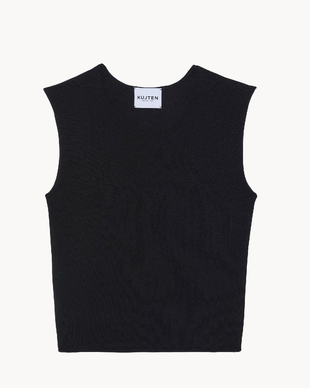 Kujten Top Balik Top Sans Manches Soie Et Cachemire 1 Fil