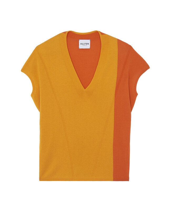 kujten Top julian cb Top col v colorblock soie-cachemire