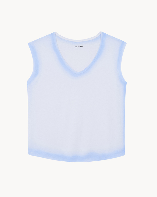 kujten Top karol shadow top col v lin peinture par technique de spray 2 fils