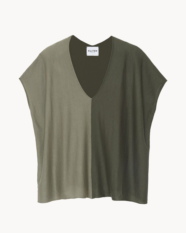 kujten Top nosy cb Top Soie-Cachemire Col V Oversize 1 fil