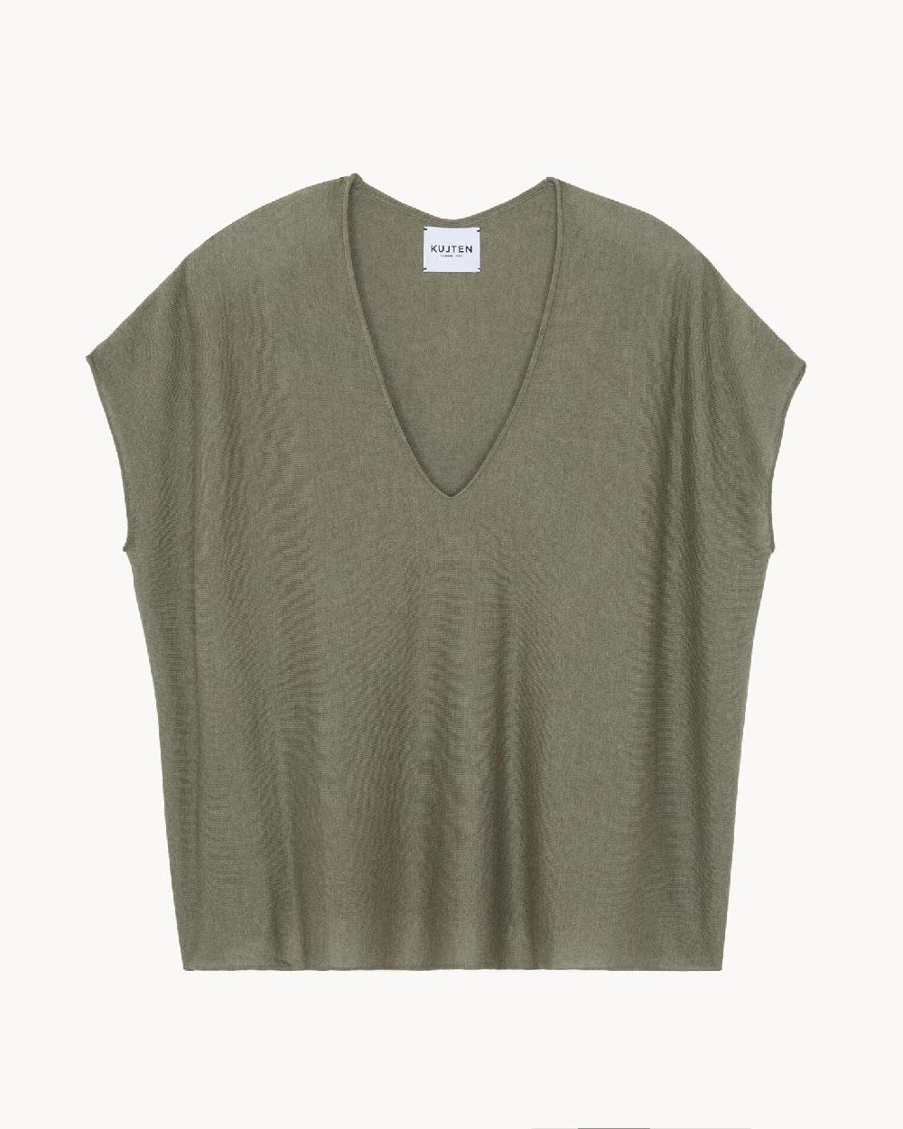 Kujten Top Nosy Top Col V Oversize Cachemire Et Soie 1 Fil