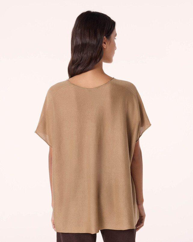 Kujten Top Nosy Top Col V Oversize Cachemire Et Soie