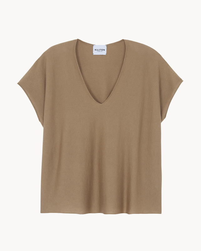 Kujten Top Nosy Top Col V Oversize Cachemire Et Soie