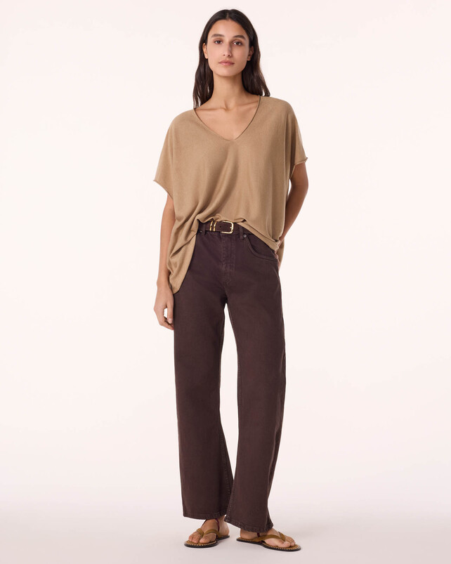 kujten Top nosy Top Col V Oversize Cachemire et Soie