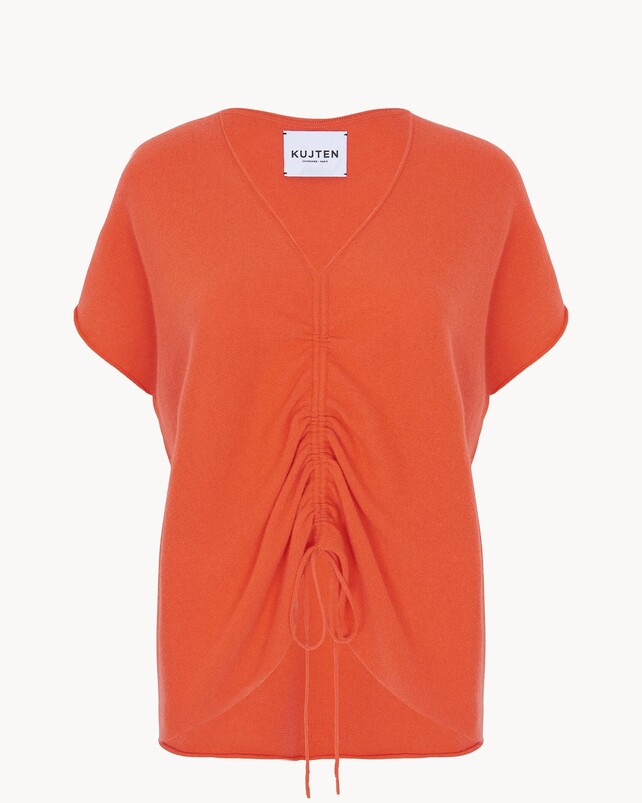 kujten Top nyso solid Top Col V Oversize à Coulisse Cachemire 2 fils