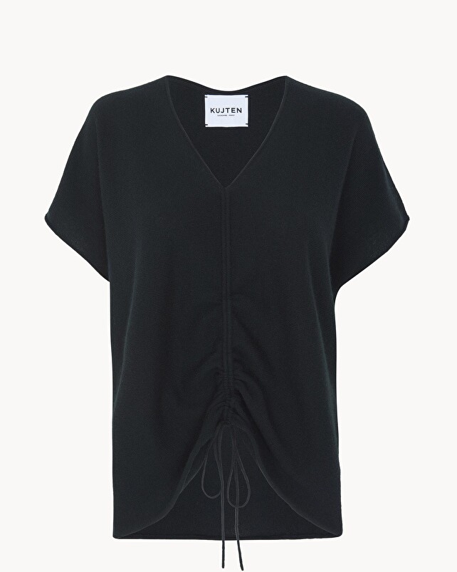 kujten Top nyso solid Top Col V Oversize à Coulisse Cachemire 2 fils