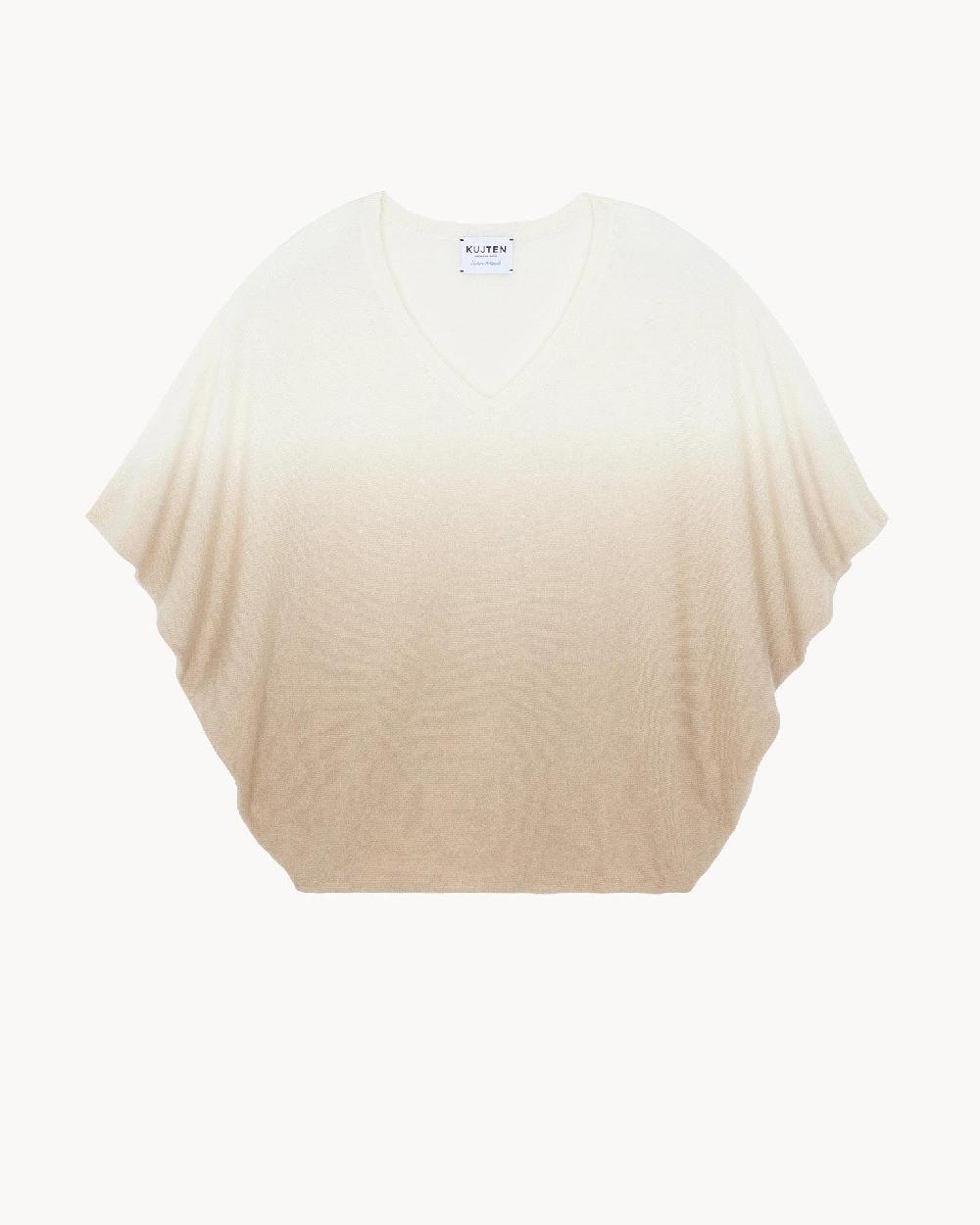 Kujten Top Wabibi Top Sans Manche Col V Cachemire Oversize 2 Fils