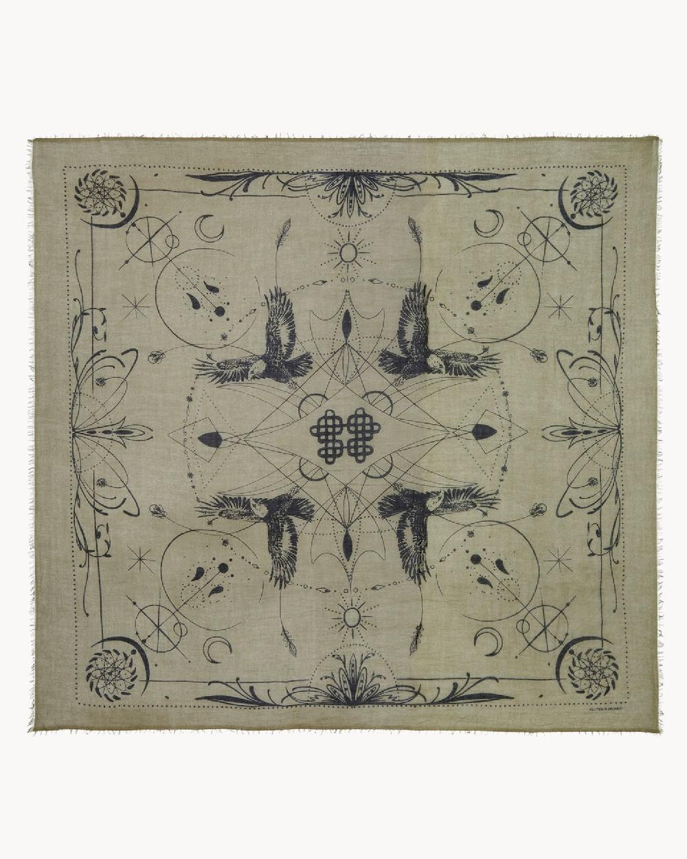 Kujten Très Grand Bandana Ellis Très Grand Bandana Voile De Cachemire Imprimé 2 Fils