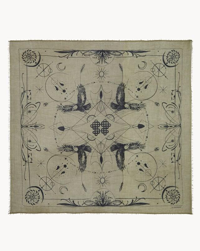 kujten Très grand bandana ellis Très Grand bandana voile de cachemire imprimé 2 fils