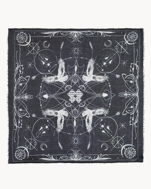 kujten Très grand bandana ellis Très Grand bandana voile de cachemire imprimé 2 fils