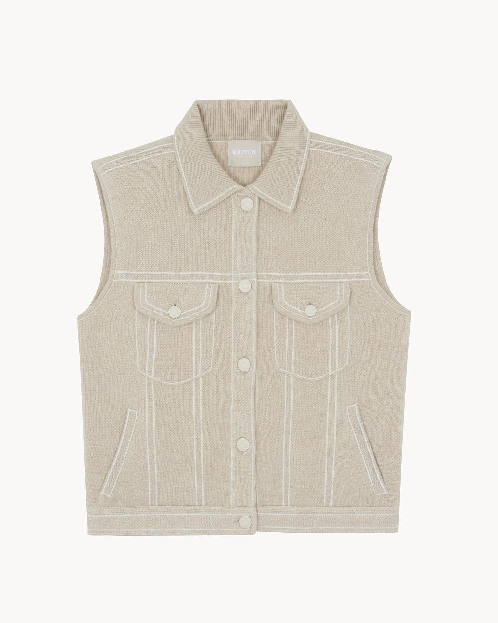 Kujten Veste Jess Veste Cachemire Sans Manches 2 Fils