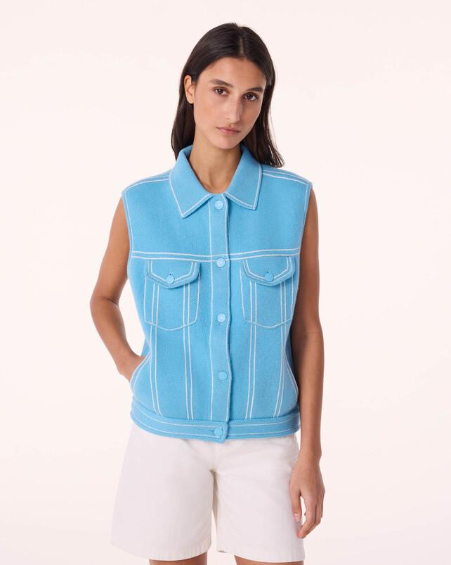 Kujten Veste Jess Veste Cachemire Sans Manches 2 Fils